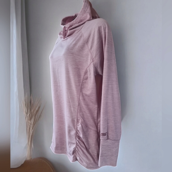 Skechers Long Hooded Light Pink Activewear Top - Picture 3 of 7